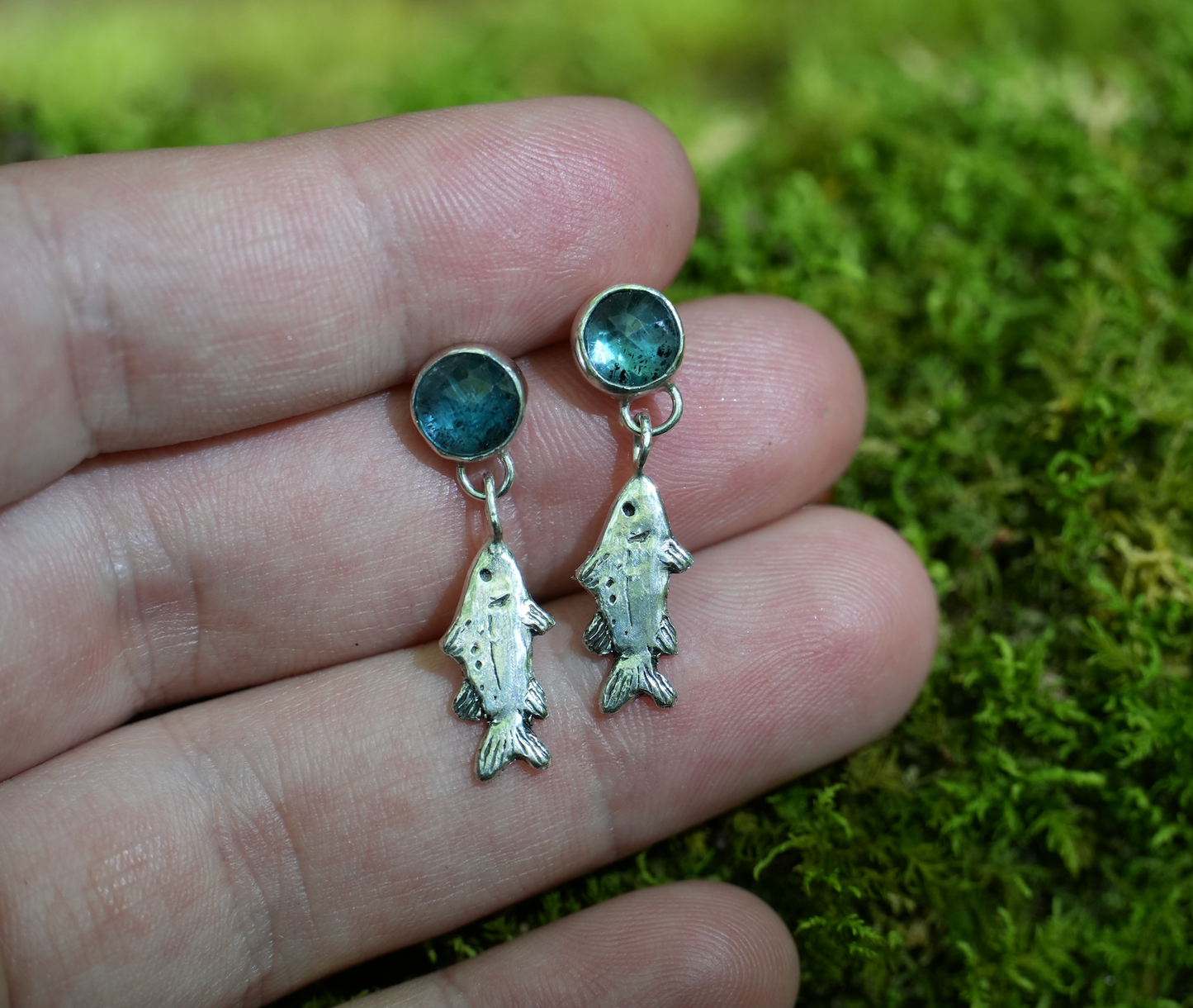 Kyanite Fish Studs | Pre Order