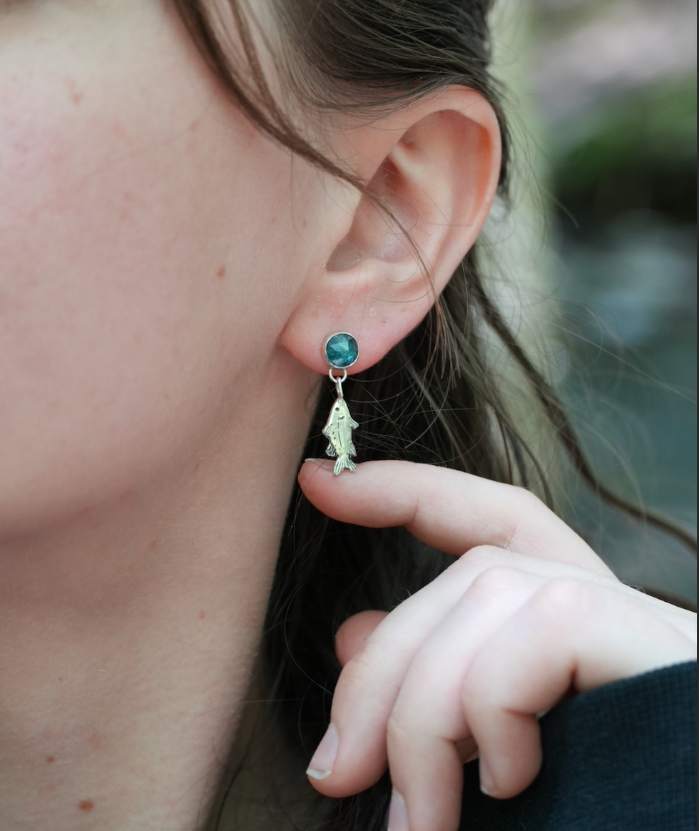 Kyanite Fish Studs | Pre Order