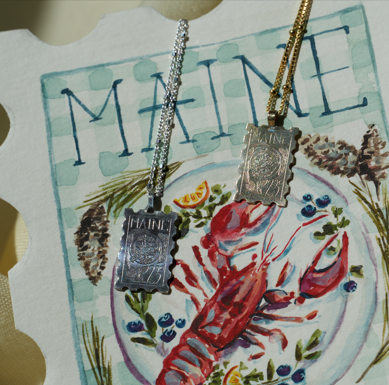 Maine Stamp Pendant | Pre-Order