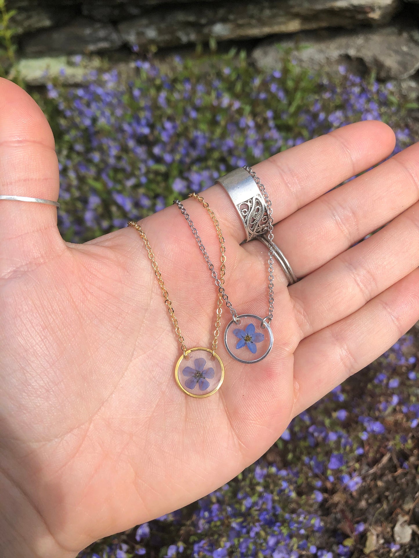 Forget Me Not Resin Necklaces | MTO