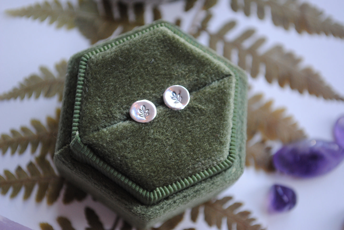 Leaf Sprig Studs