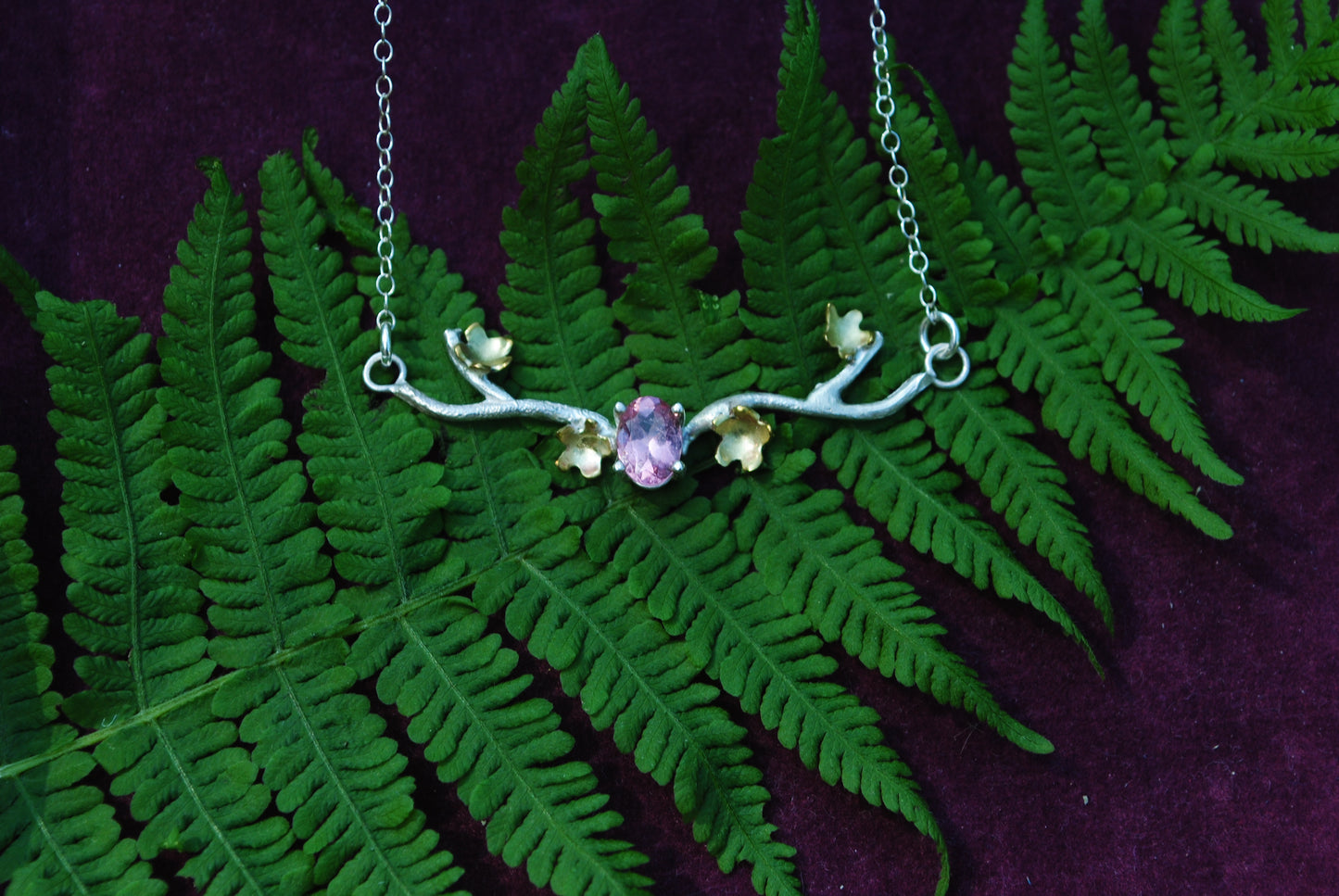 Cherry Blossom Sapphire Necklace