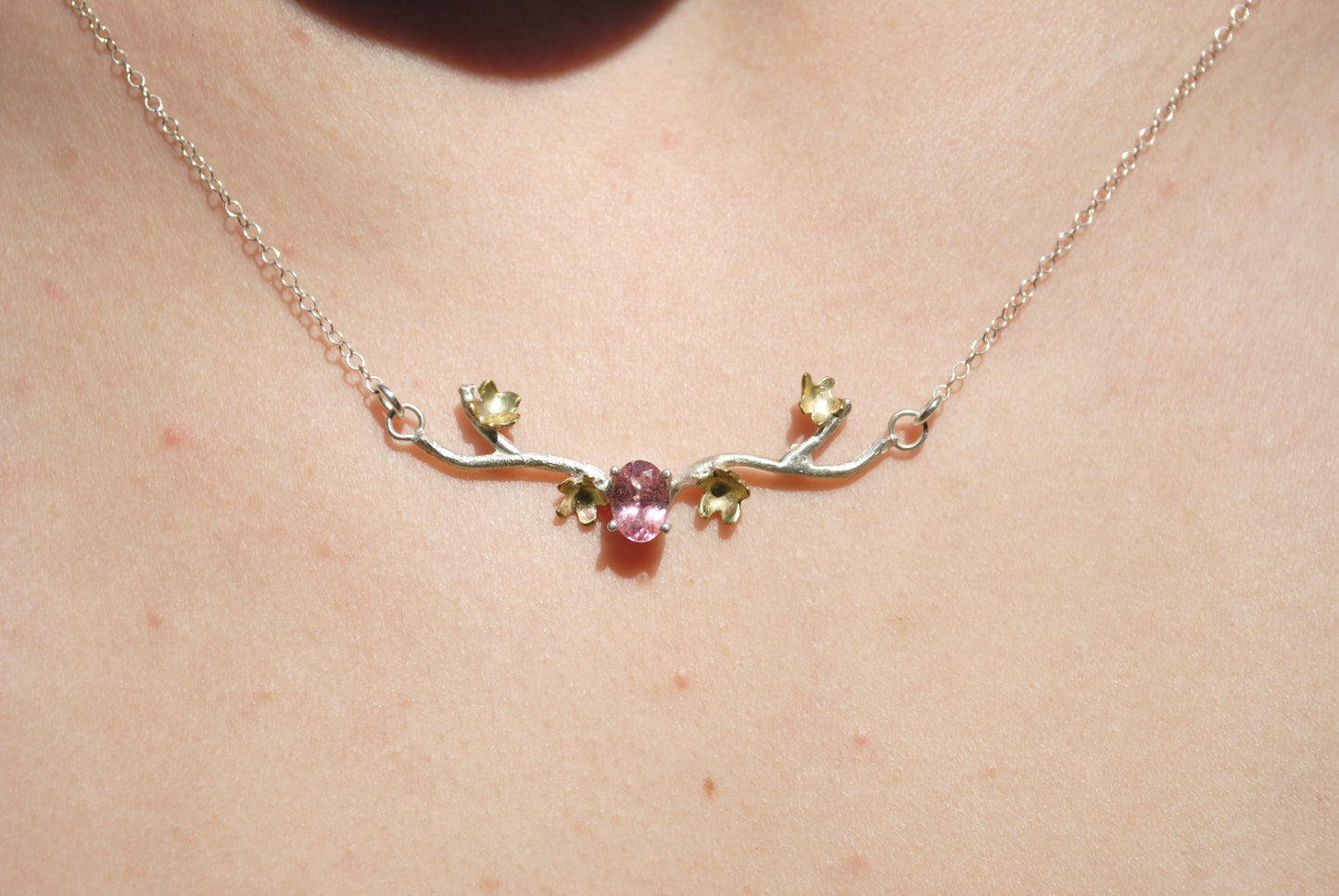 Cherry Blossom Sapphire Necklace