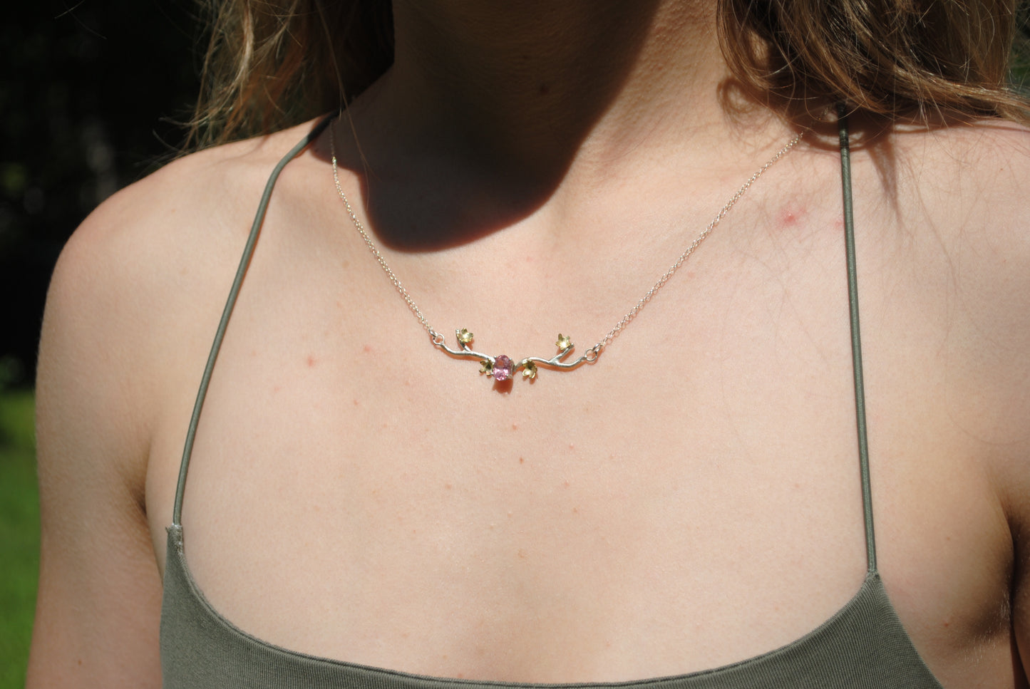 Cherry Blossom Sapphire Necklace