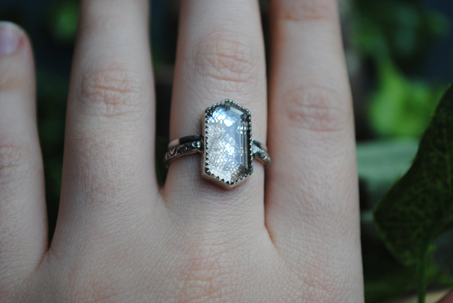 Regal Cut Skeleton Leaf Ring