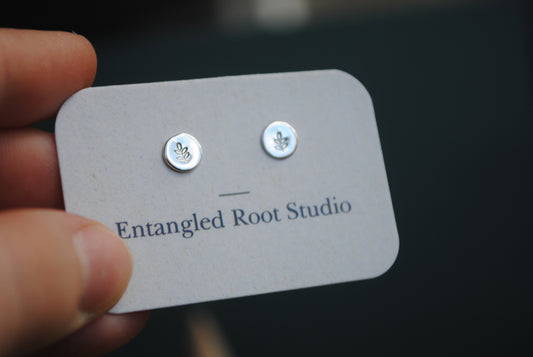 Leaf Sprig Studs | MTO