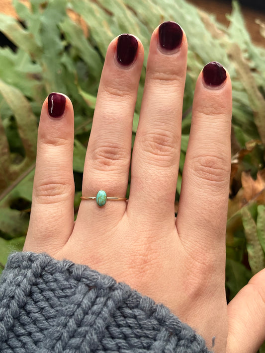 Gold Turquoise Stacker Ring