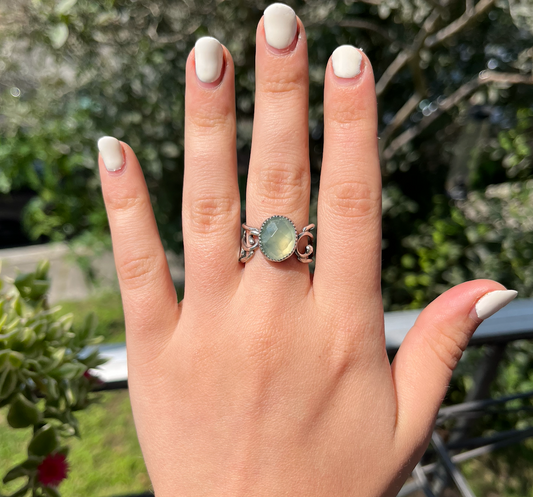 Lily of the Valley Prehnite Ring
