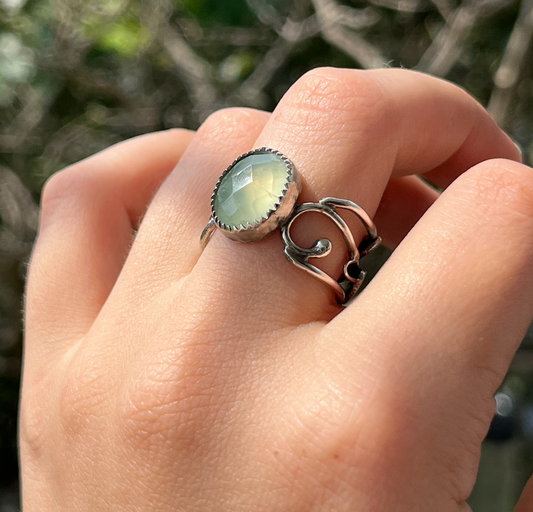 Lily of the Valley Prehnite Ring