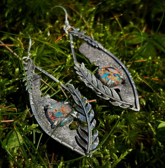 Fairy Ring Opal Earrings