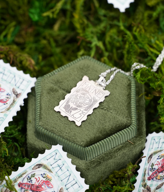 Maine Stamp Pendant | Pre-Order
