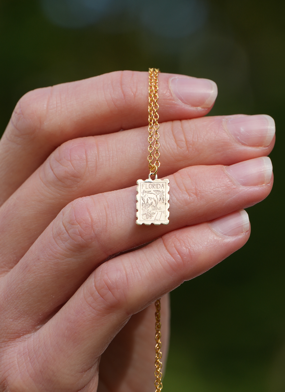 State Stamp Mini Pendant | Made-To-Order