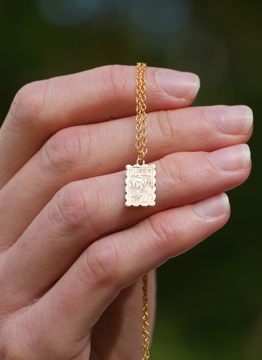 State Stamp Mini Pendant | Made-To-Order